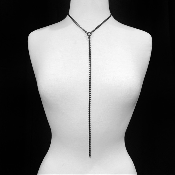 Fashion Jewelry Jewelry Black Mini Disk Chain Bolo Long Drop